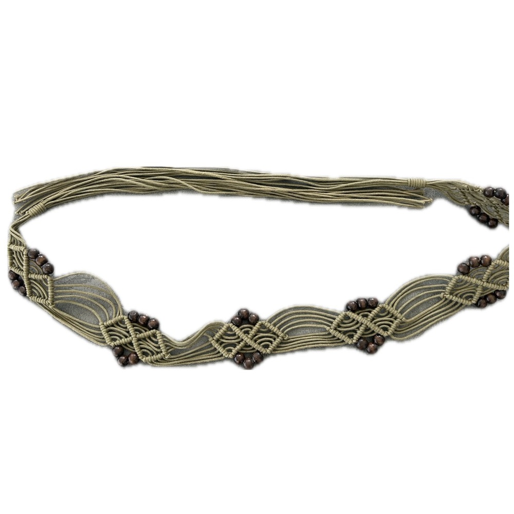 Vintage Macrame Beaded Belt